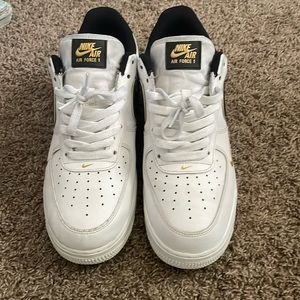 Black white and gold Air Force 1 size 9.5